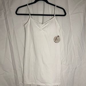 White ruched perfect padded tunic cami